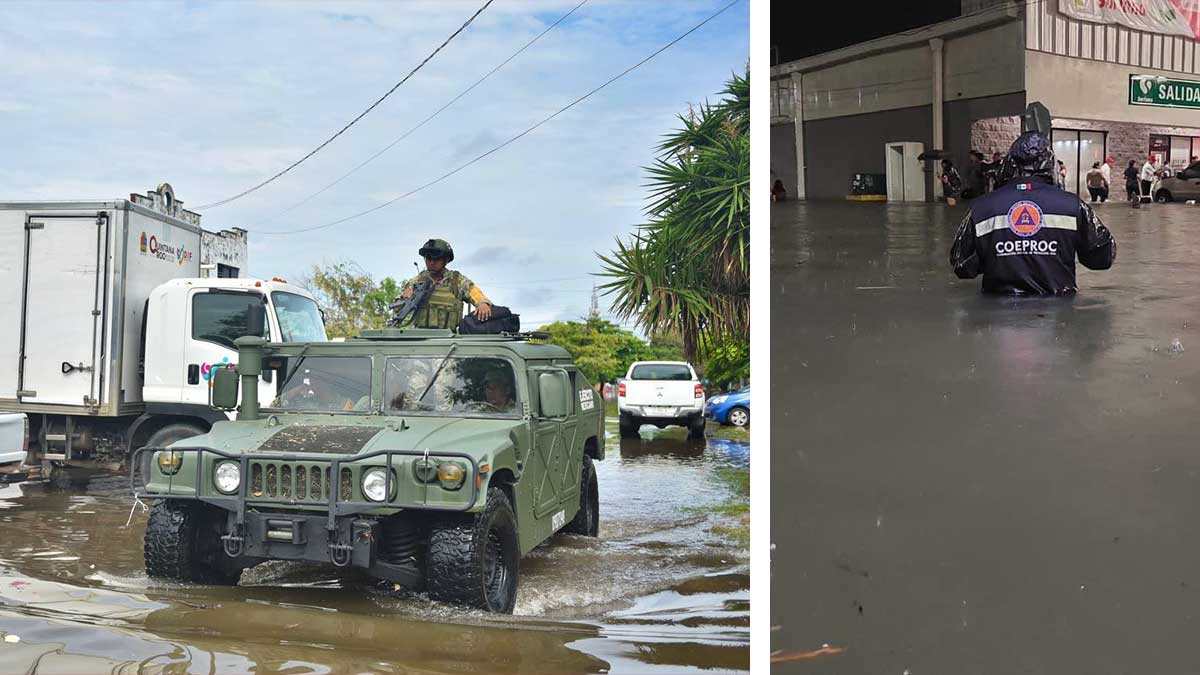 Quintana Roo bajo el agua: en una hora, lluvia atípica convierte calles en ríos