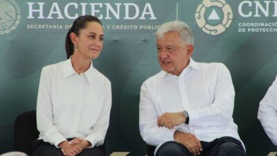 Claudia Sheinbaum y Andrés Manuel López Obrador en Pasta de Conchos