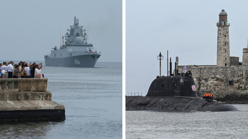 submarino nuclear y buques rusos entran a La Habana, Cuba