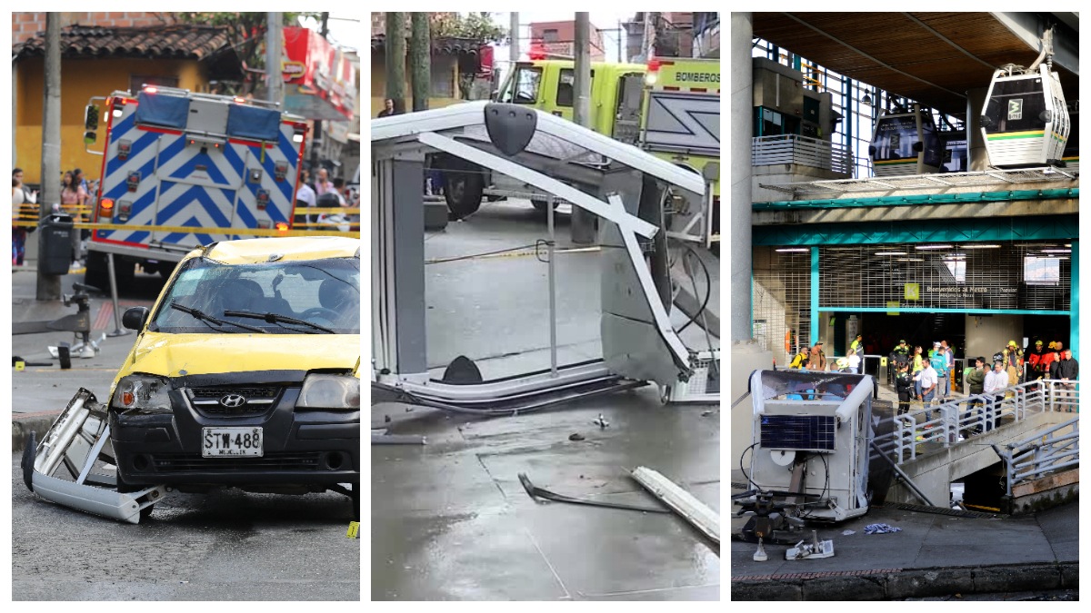 ¡Colapso trágico! Cabina de teleférico se desploma y muere 1 persona en Colombia