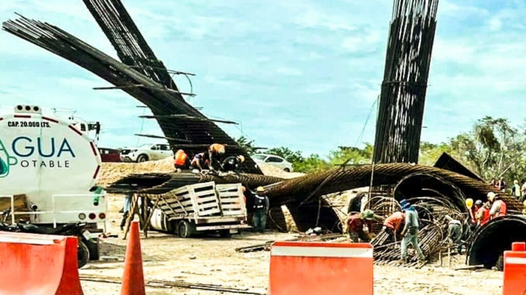Tormenta tropical Alberto colapsa varillas de puente en construcción para tramo 7 del Tren Maya