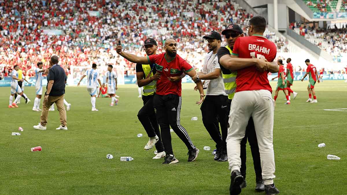 Argentina vs Marruecos: Invasión de campo y caos en el fútbol en los Juegos Olímpicos