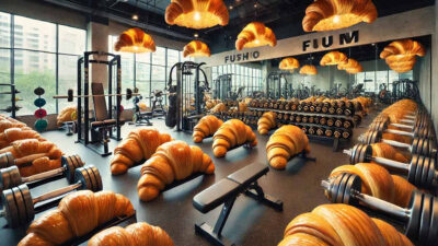 Cafetería Seúl gimnasio forma de croissant