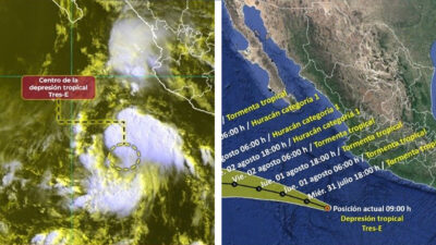 Se forma la depresión tropical Tres-E en el océano Pacífico