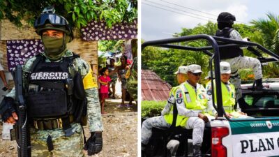 efectivos de Sedena y GN auxilian a población afectada por huracán Beryl