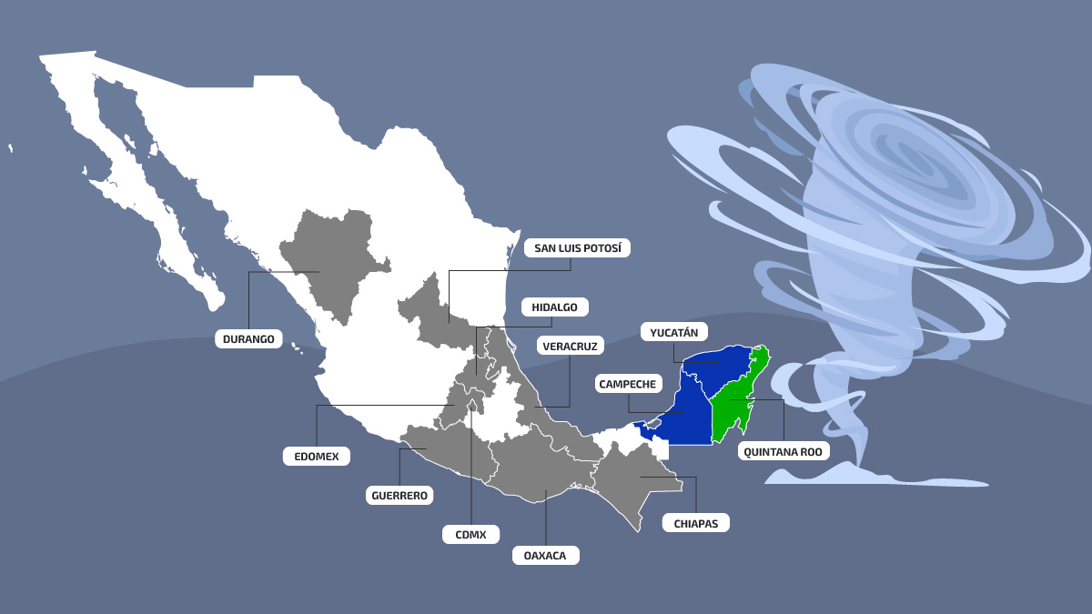 Mapa de estados en alerta azul y verde por huracán Beryl 2024; ¿qué significa el color de cada una?