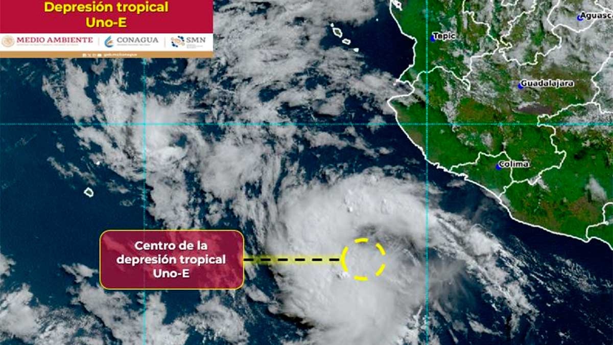 Se forma depresión tropical Uno-E en el Golfo; Colima y Jalisco están en alerta