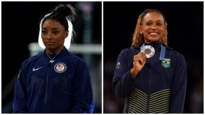 Simone Biles reacciona a actuación de Rebeca Andrade