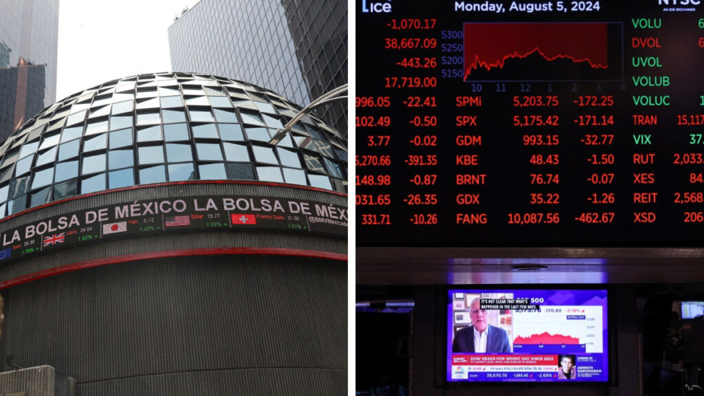 Caída de la bolsa mexicana y de nueva york