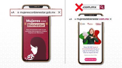 El sitio de Mujeres con Bienestar del Estado de México ha sufrido suplantaciones