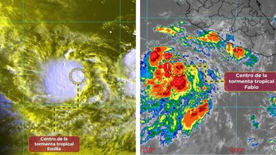 tormentas Fabio y Emilia en el Pacífico