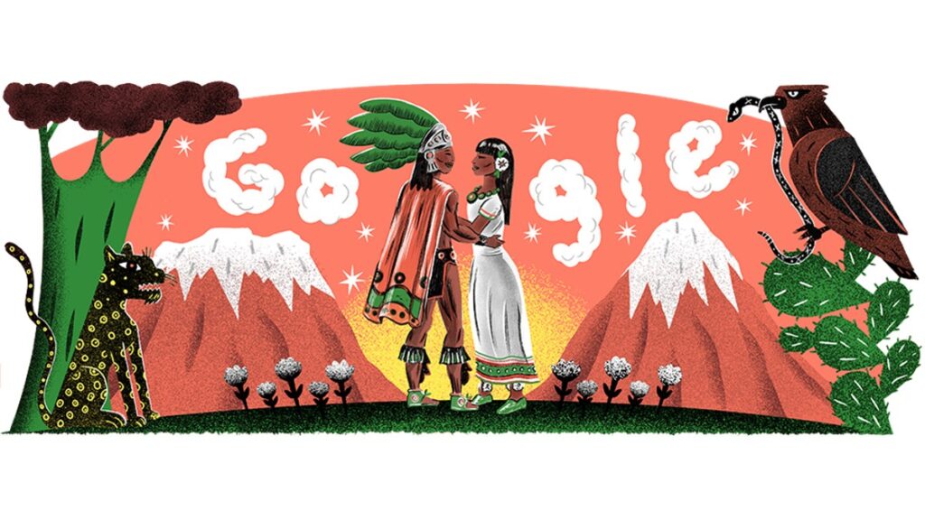 Doodle 16 De Septiembre Popocatepetl Iztaccihuatl