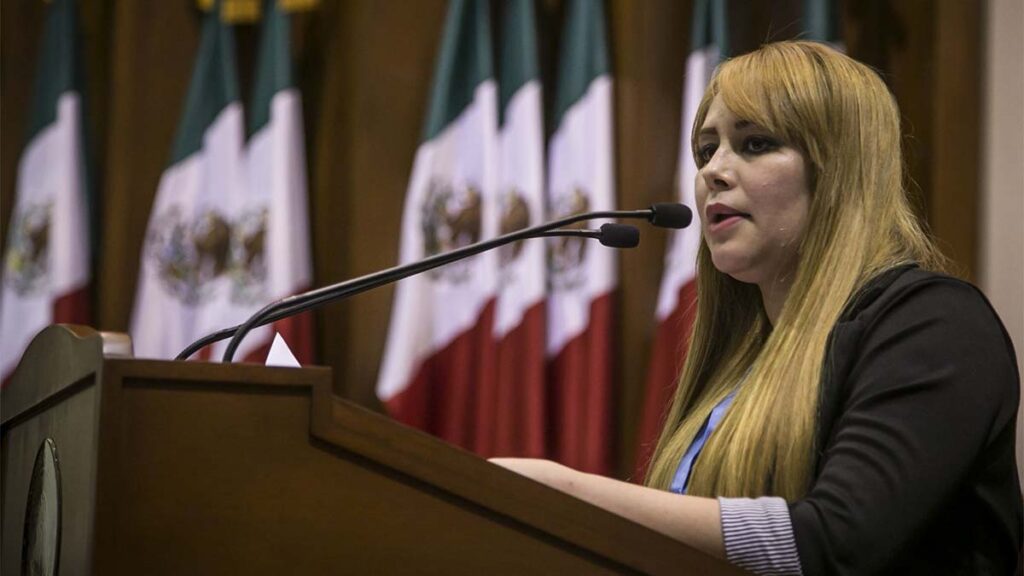 Lucero Sánchez, la "Chapodiputada", durante su periodo de legisladora.