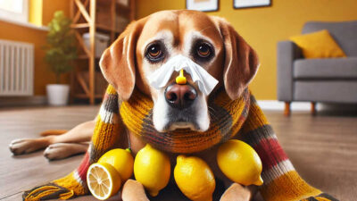 ¿El collar de limones sirve para curar la gripe en perros?