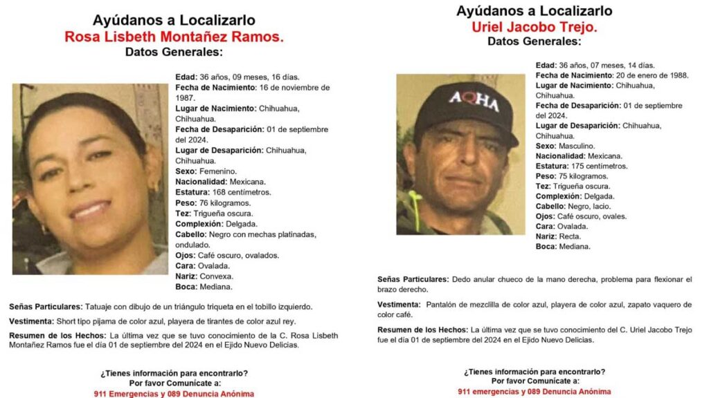 Buscan a Rosa Lisbeth Montañez y su esposo.