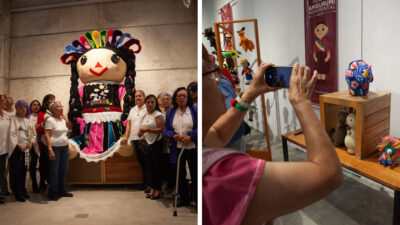 Figuras de Claudia Sheinbaum y la muñeca Lele