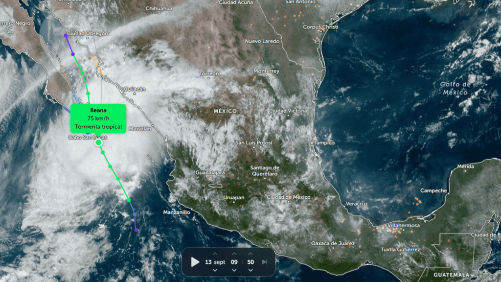 Sigue la trayectoria de la tormenta tropical Ileana 2024 desde tu celular