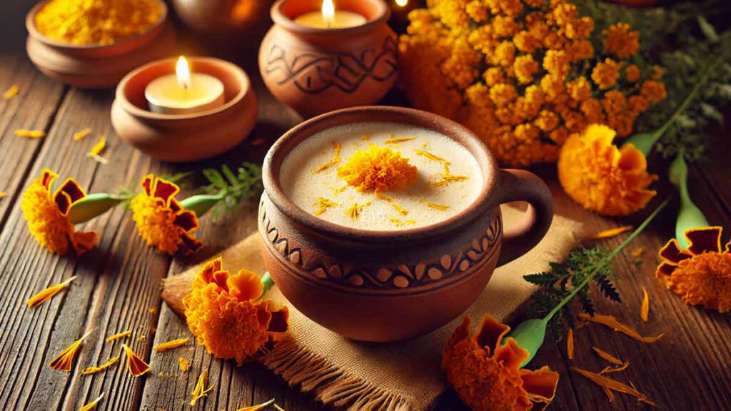 Atole de cempasúchil, para que aproveches todas las flores de la ofrenda