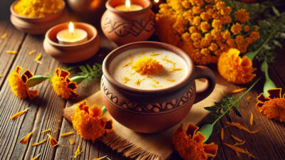 Atole de cempasúchil, para que aproveches todas las flores de la ofrenda