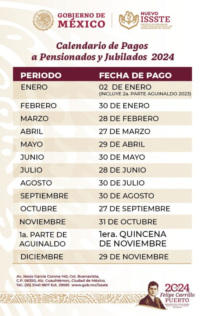 ¿Cuándo depositan las pensiones del IMSS e ISSSTE en noviembre 2024?