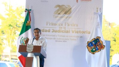 Coloca Américo 1era piedra de Ciudad Judicial en Victoria