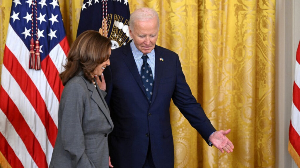 Kamala Harris tomó el lugar de Biden en las elecciones. Foto: AFP.