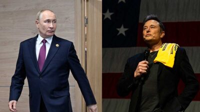 Vladimir Putin y Elon Musk. Foto: AFP