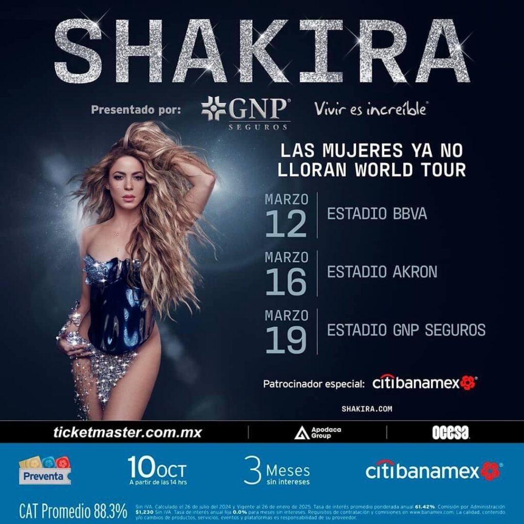 Shakira En Mexico Boletos