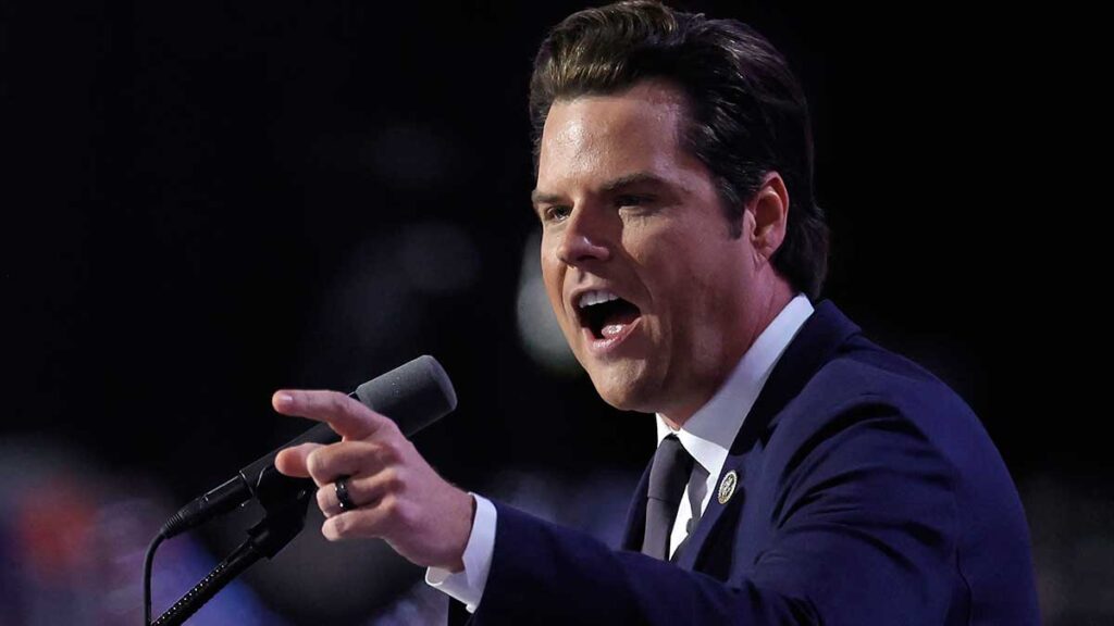 Matt Gaetz, un ferviente trumpista al mando de la justicia federal en EU. Foto: AFP