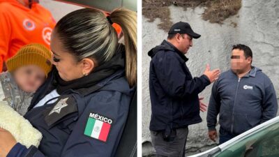 Policías rescataron al bebé abandonado.