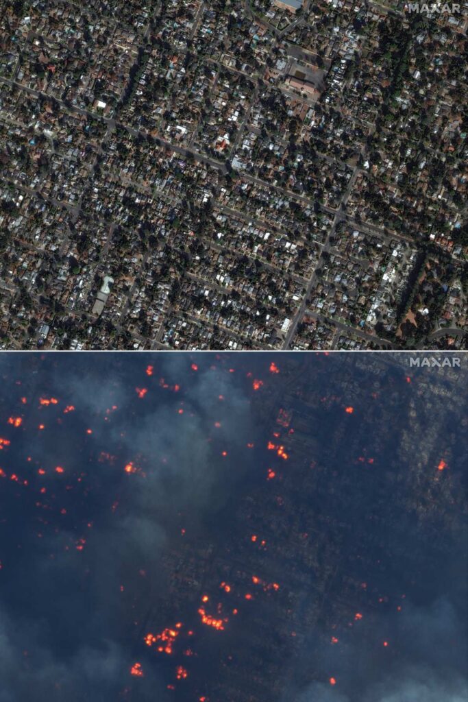 El antes y despúes de los incendios.