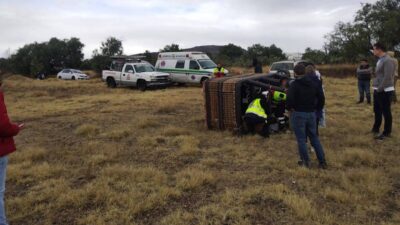 Cae globo aerostático turístico en Axapusco.