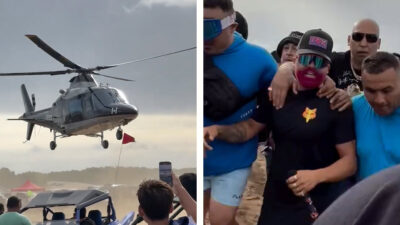 Perro Primo: ¿quién es el cantante que bajó en helicóptero a una playa?