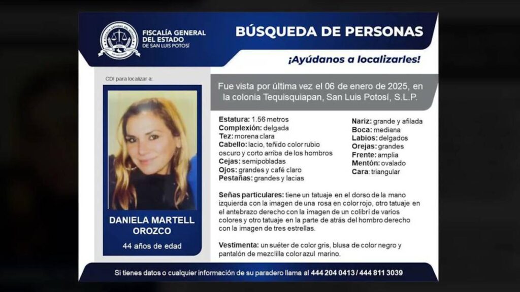 Daniela Martell está desaparecida desde el 6 de enero.