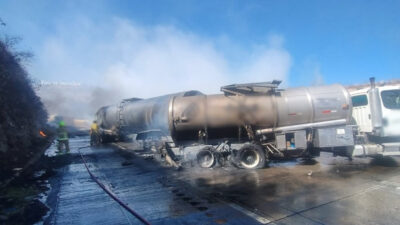 cierran la México-Querétaro tras choque y explosión de pipa