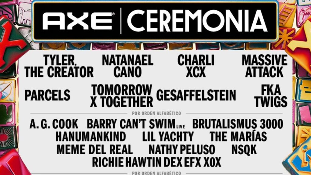 El festival AXE Ceremonia 2025 reveló su cartel que viene cargado po Charli XCX, Tyler, the Creator y Natanael Cano.