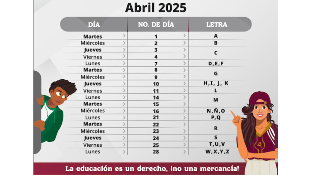 Calendario de las Becas para el Bienestar