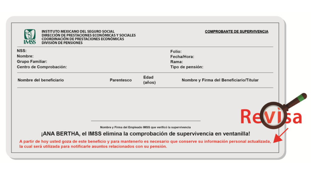 Certificado de supervivencia del IMSS