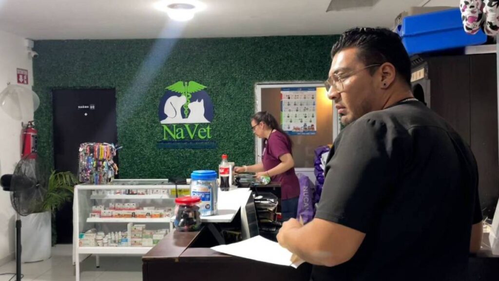 Clínica donde familia agredió a médicos veterinarios.