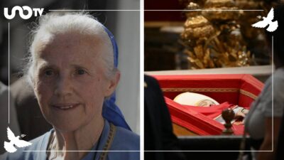 Monja Genevieve Jeanningros rompe protocolo en funeral del Papa Francisco