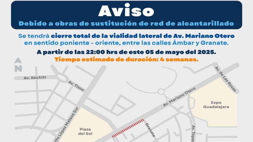 cierre vial guadalajara