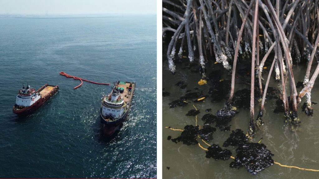 Petróleos Mexicanos (Pemex) atendió dos fugas en un ducto submarino que transporta aceite crudo en Paraíso, Tabasco.