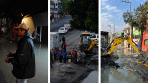 Cierran Eduardo Molina por megafuga de agua en Venustiano Carranza; hay viviendas afectadas