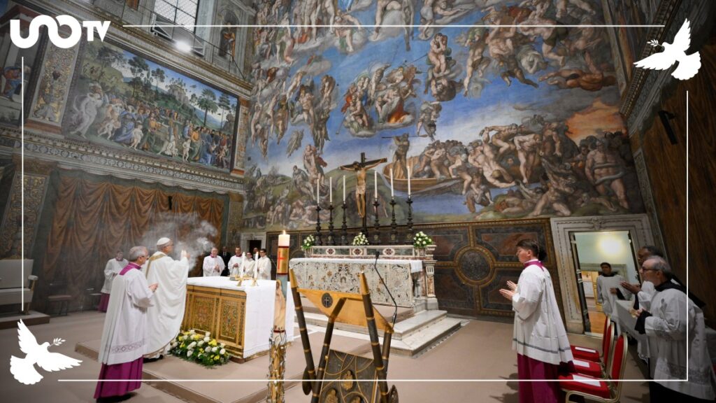 Ante cardenales, en la Capilla Sixtina, celebra León XIV su primera misa como Papa