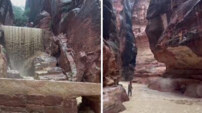 Tras las intensas lluvias en Jordania, una mujer y su hijo perdieron la vida debido a las severas inundaciones en Petra.