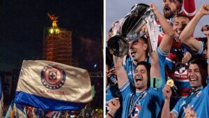¡El Ángel se viste de azul! Aficionados de Cruz Azul arman festejo tras ganar la Concachampions