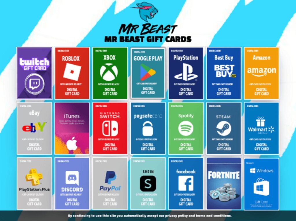 Ejemplo de página de phishing que explota la imagen de MrBeast