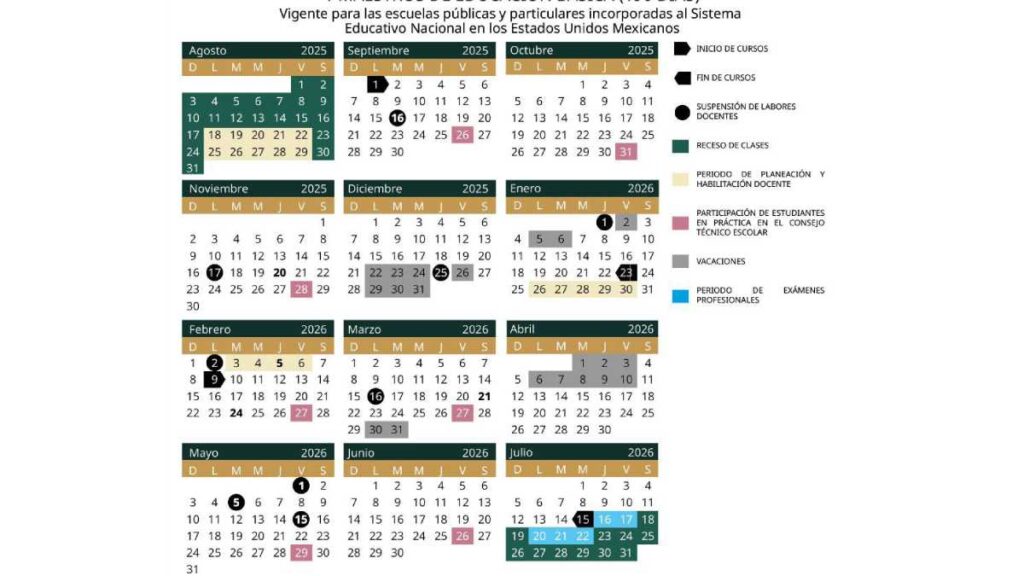 Calendario Educación Normal