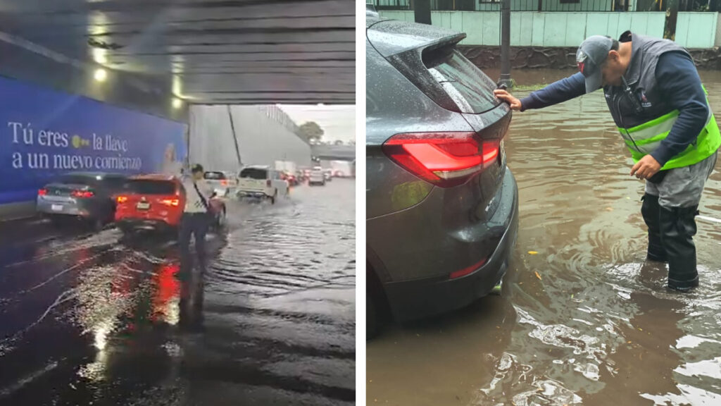 ¡Lluvias pegan fuerte en CDMX! Alerta naranja e inundaciones en vialidades: videos