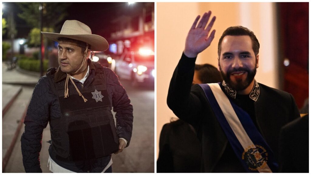 Carlos Manzo, alcalde de Urupan y Nayib Bukele, presidente de El Salvador